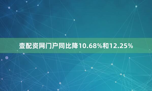壹配资网门户同比降10.68%和12.25%